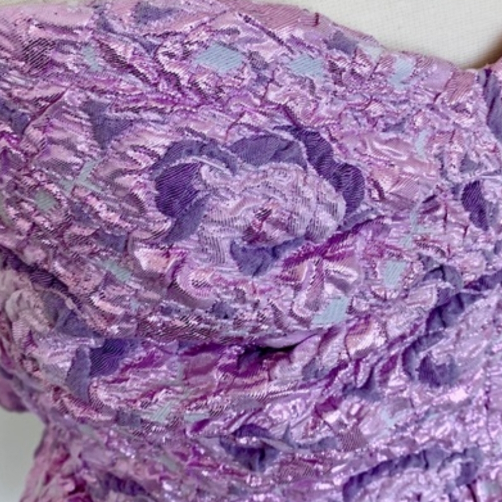 Zara limited edition strappy peplum top Jacquard LILAC PINK METALLIC COLOR - Picture 15 of 16